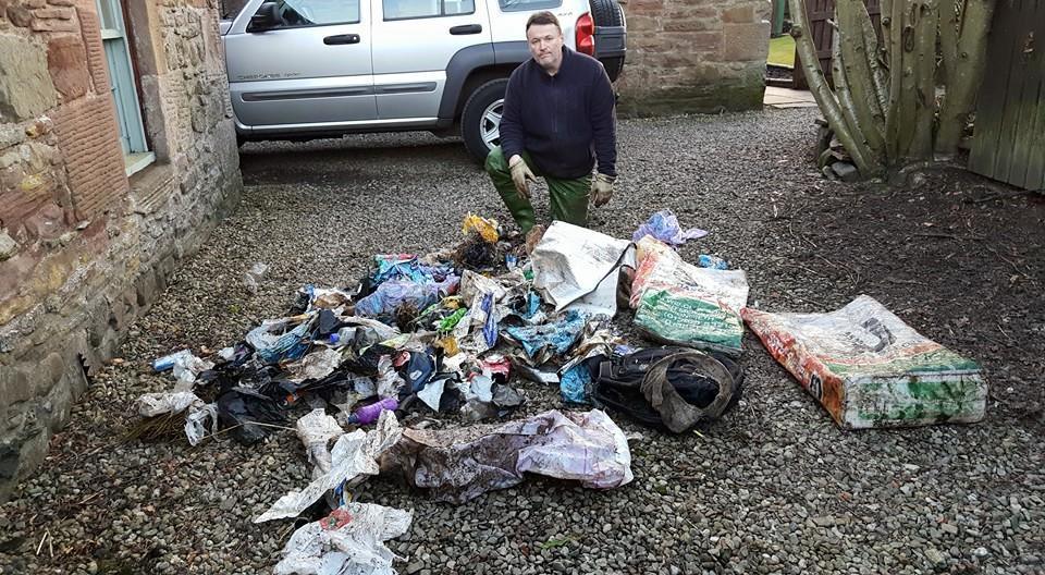 Mr Coutts following a previous clean up of the burn.