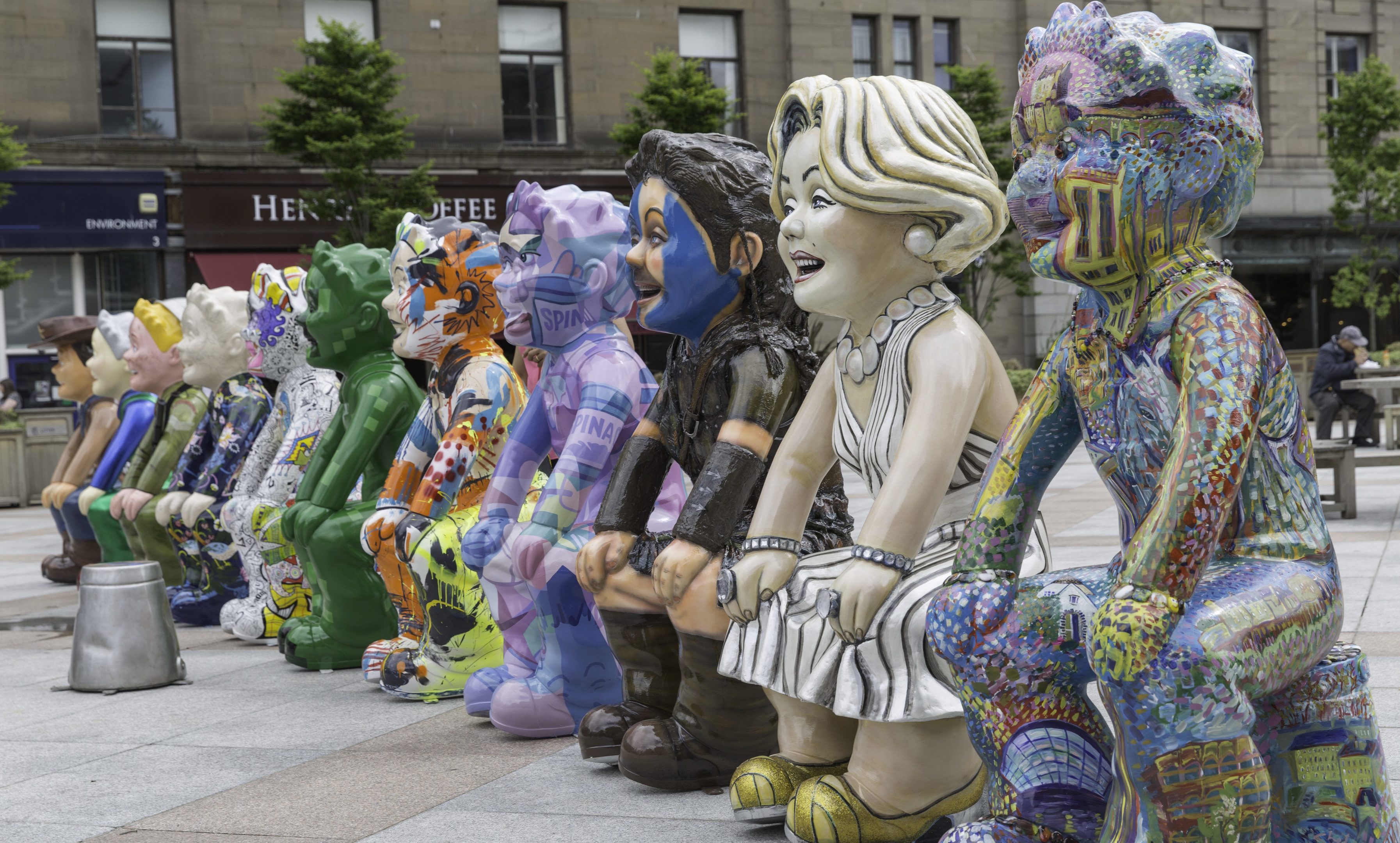 The Oor Wullie statues have delighted locals since they started appearing throughout the city on Monday.