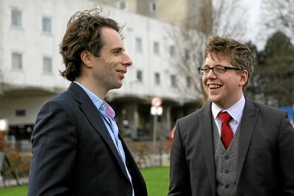 Mark Beaumont chatting with Tim Hustler - president of DUSA