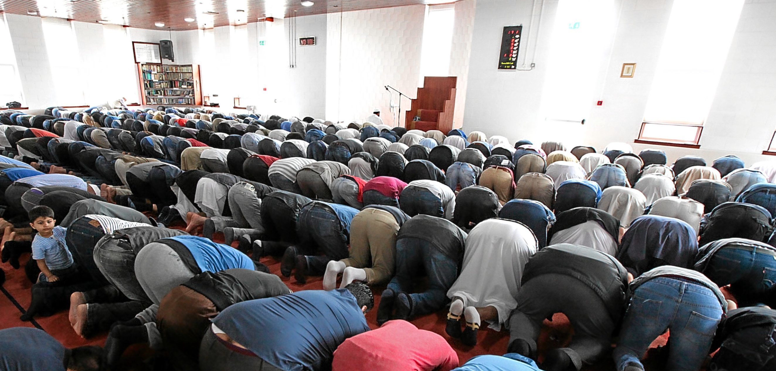 Muslims praying at another mosque.