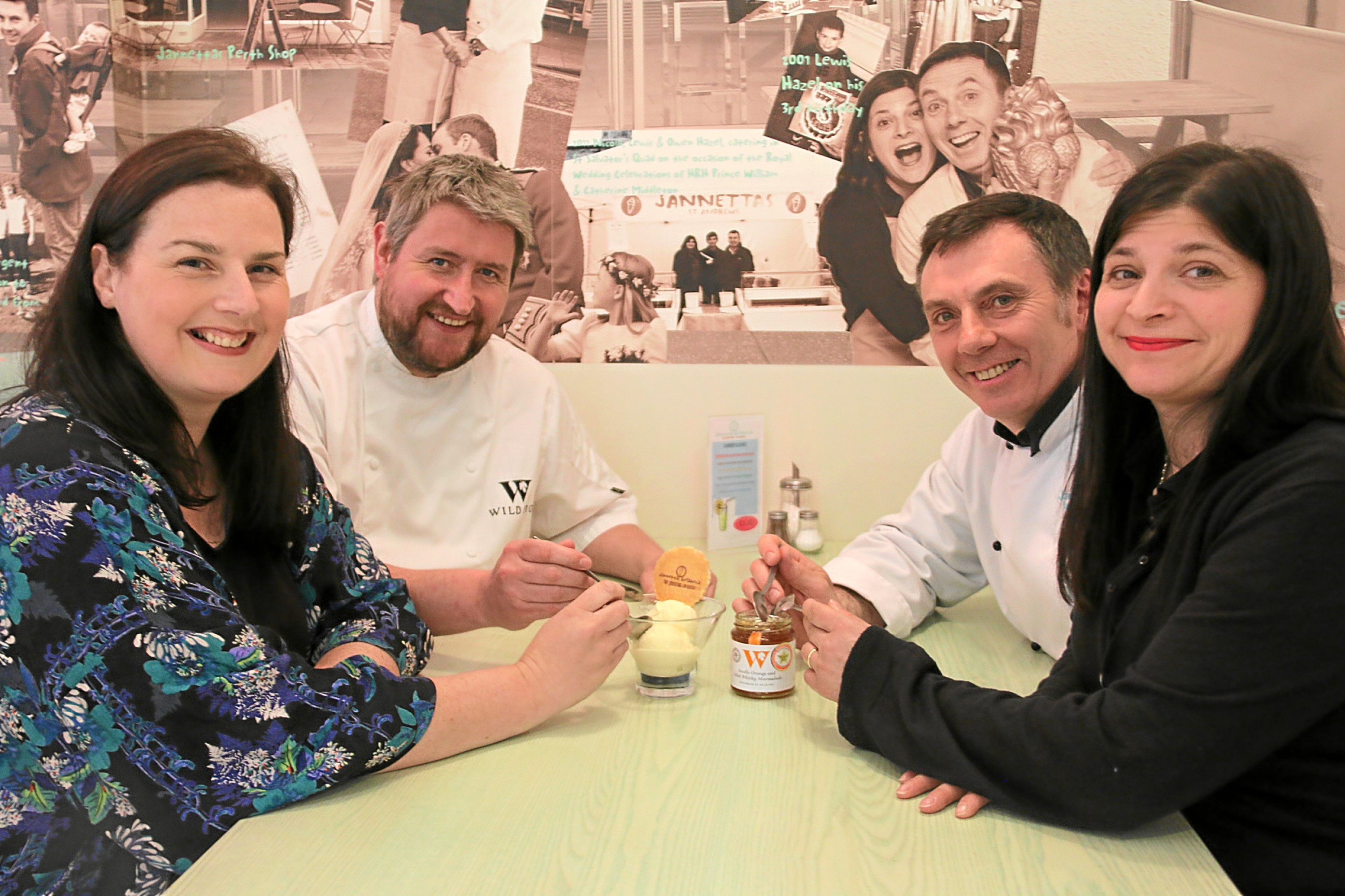 From left Wild Fig owners Nicola Maule and Justin Maule and Owen Hazel and Nicola Hazel, of Janettas Gelateria.