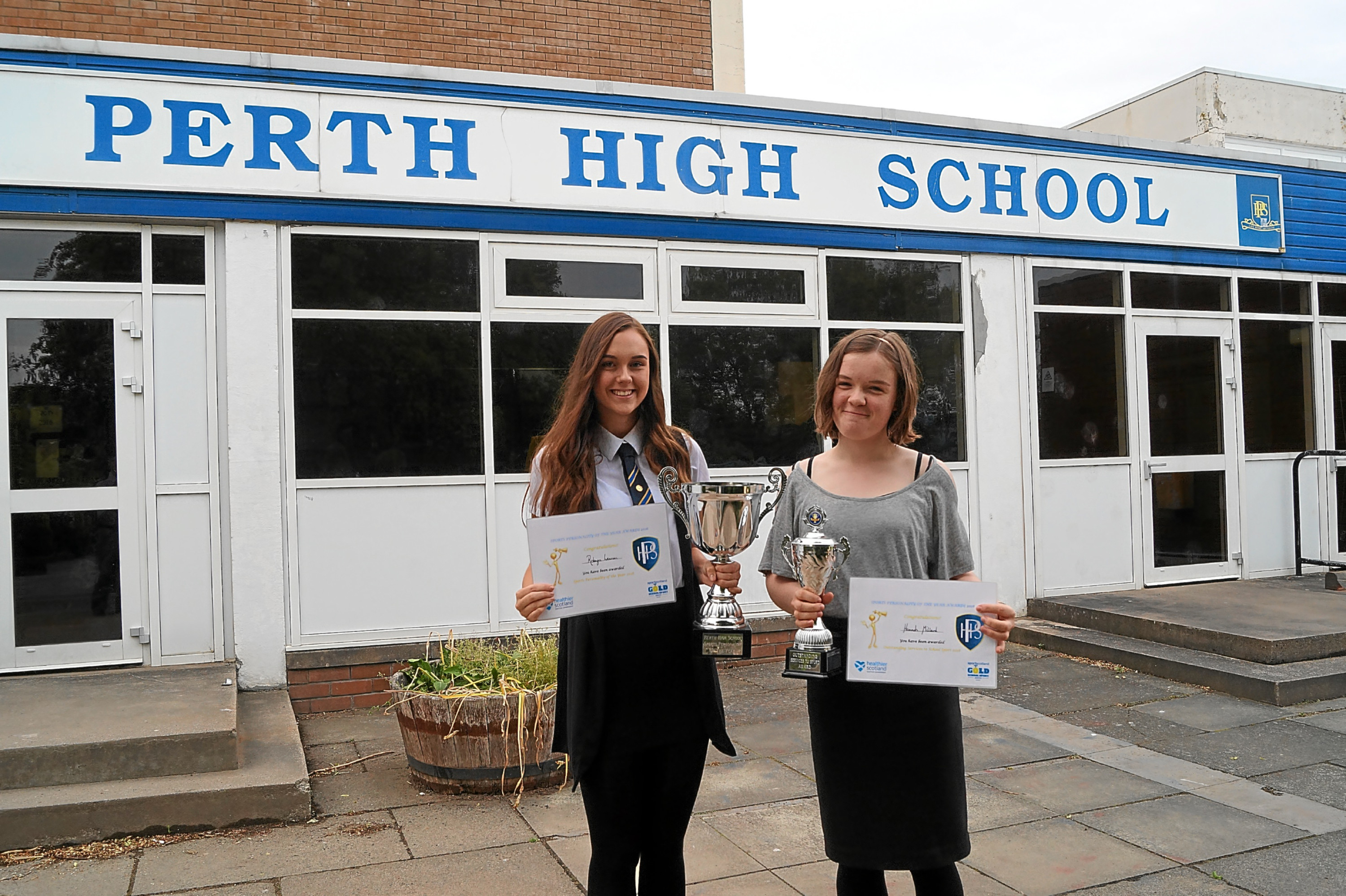 Perth High School pupils Robyn Lennon (left) and Hannah Millard.