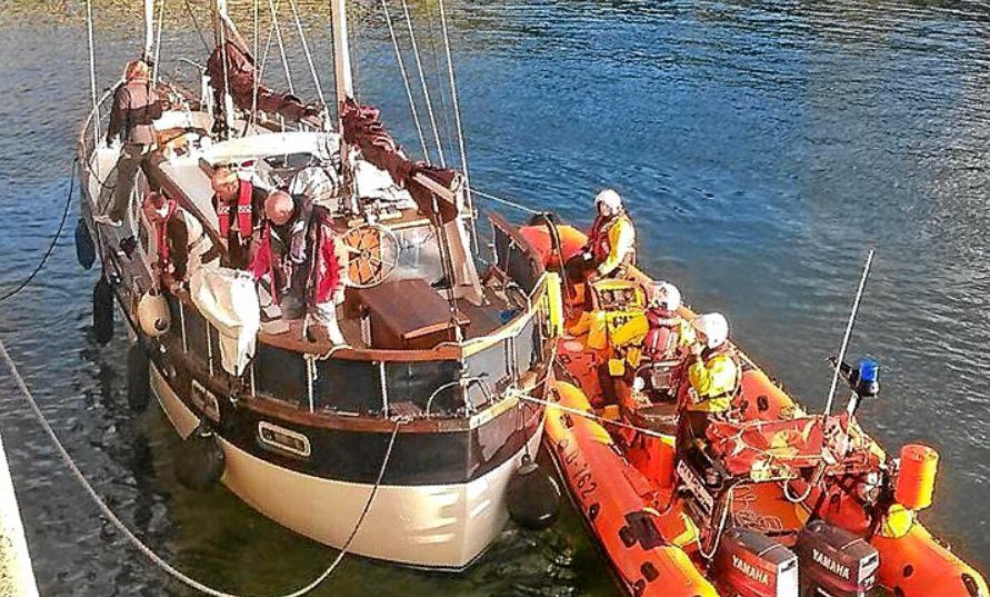 Stonehaven lifeboat brought the vessel to safety.