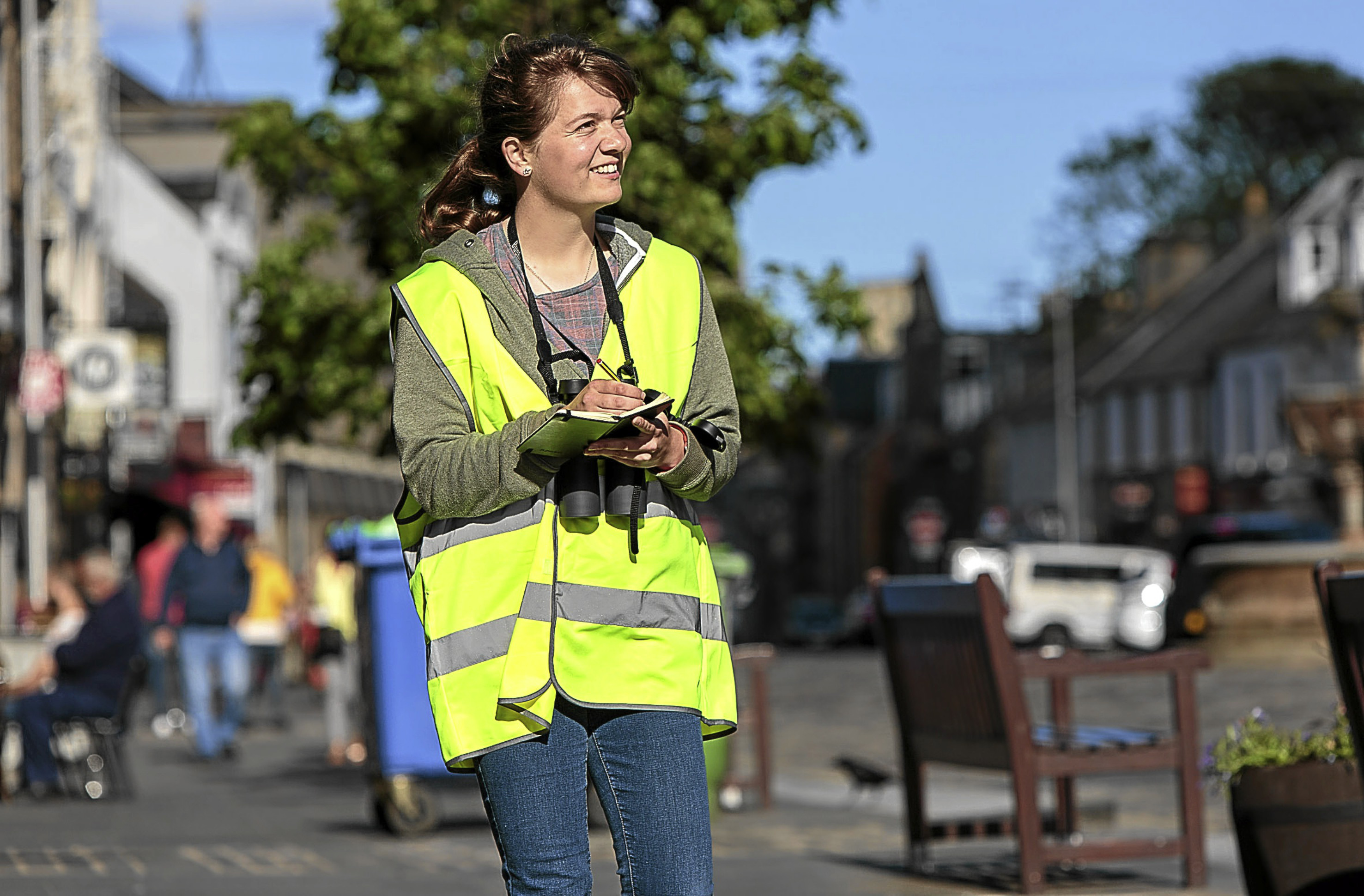 Grania Smith surveying on Market Street in St Andrews.