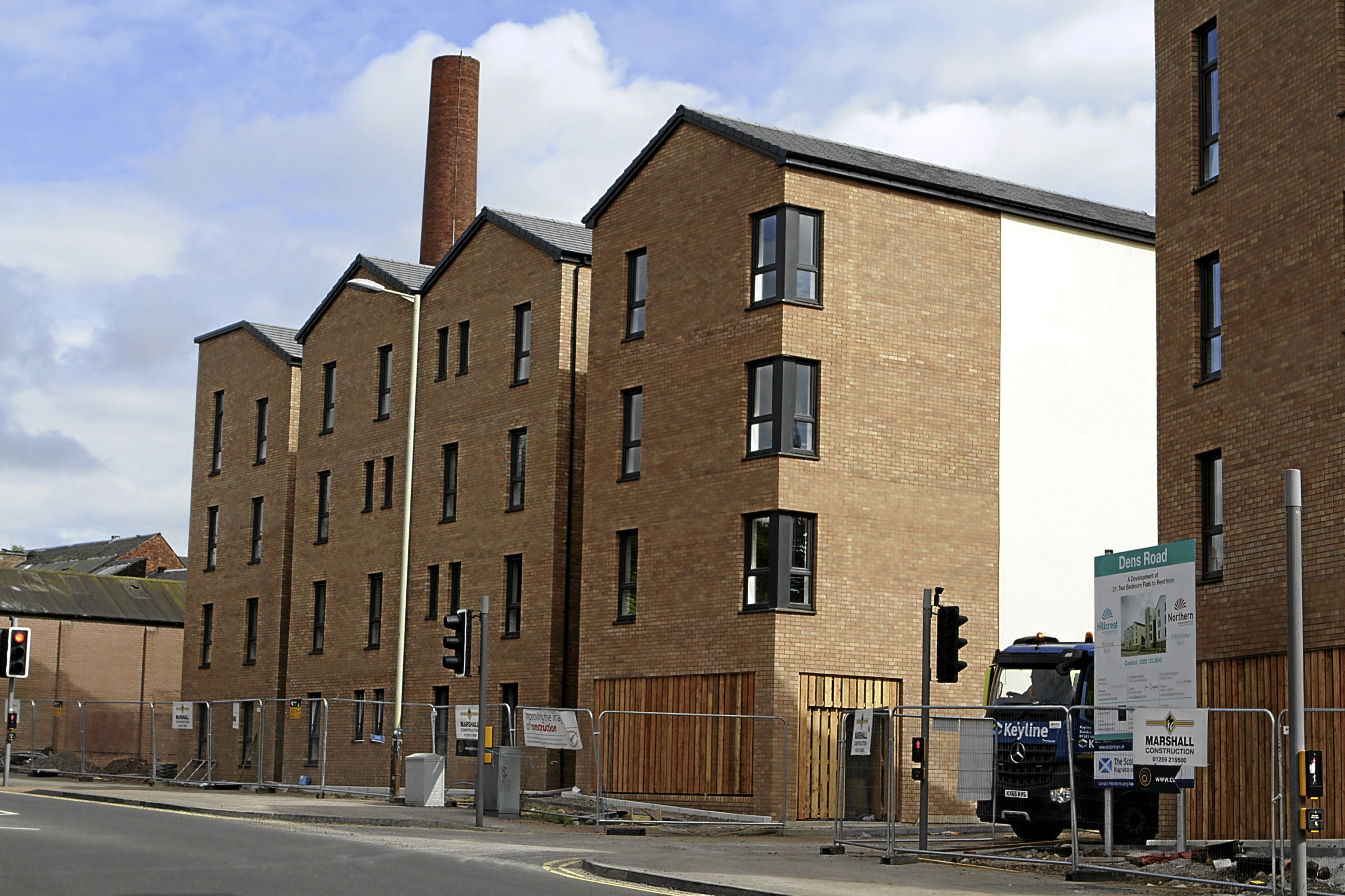 The new homes on Dens Road.