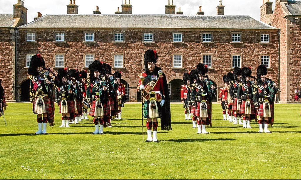 Soldiers from The Black Watch (3rd Battalion, The Royal Regiment of Scotland) at Fort George.