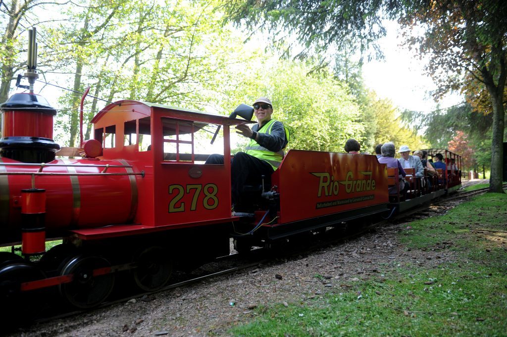 Full steam ahead as volunteer Eric Moran sets off with the first passengers of the day at Craigtoun Country Park