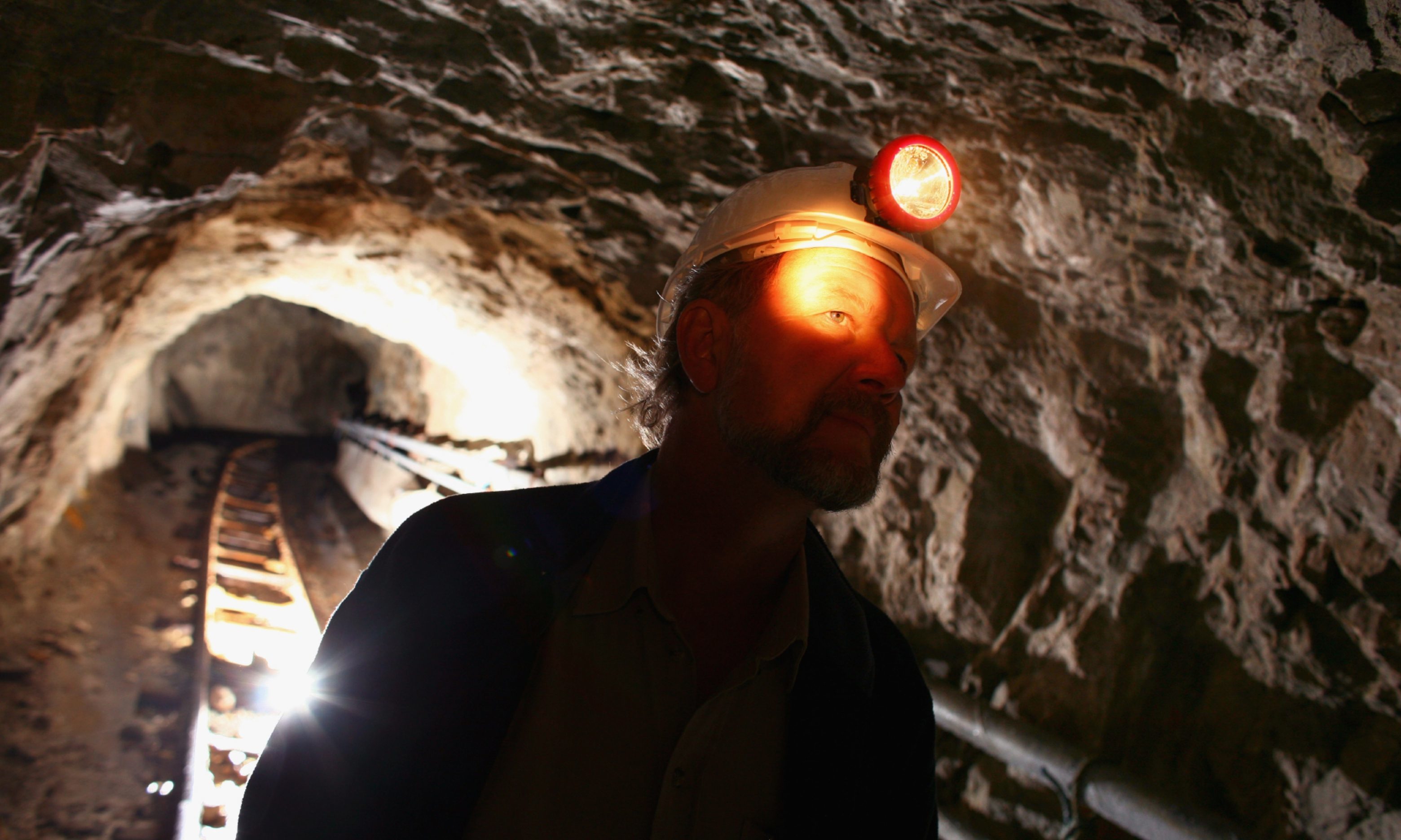 Chris Sangster, chief executive of Scotgold inspects the Tyndrum gold mine