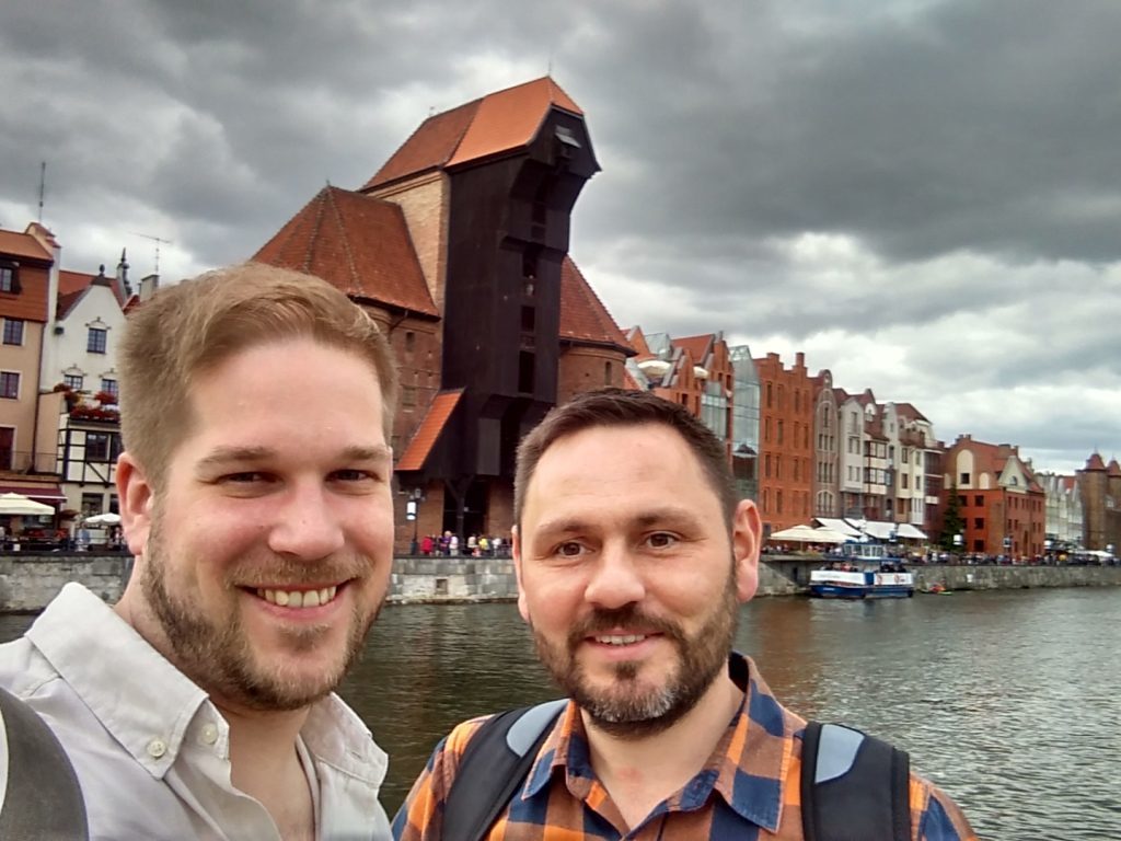 Dr Adam Ostrowski and his partner Michael Porter in the Polish city of Gdansk