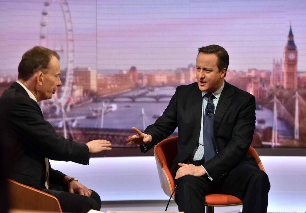 Journalist Andrew Marr left) has strong Angus connections. Will he make the 200? He is pictured interviewing Prime Minister David Cameron