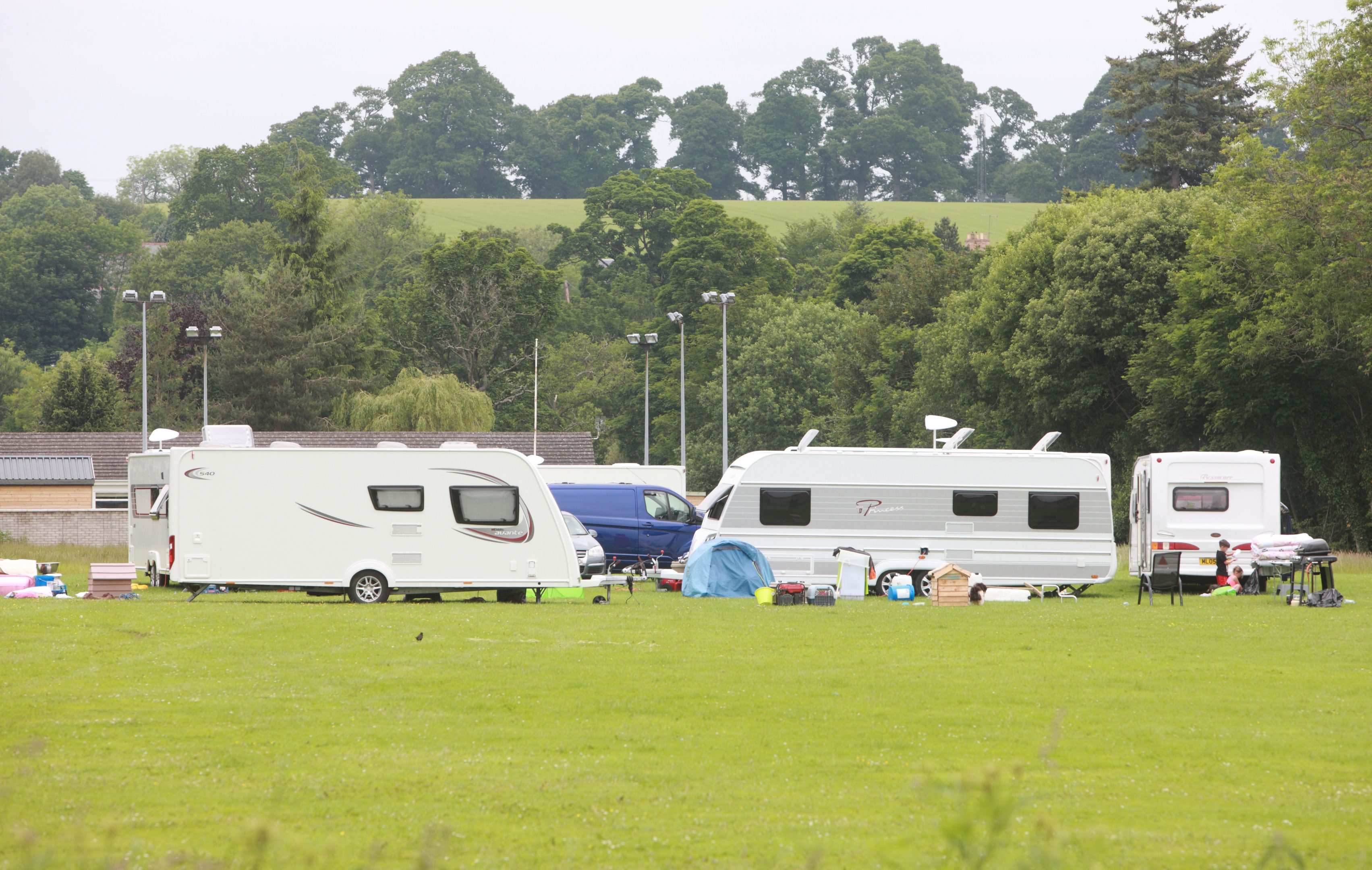 The Almondbank encampment.