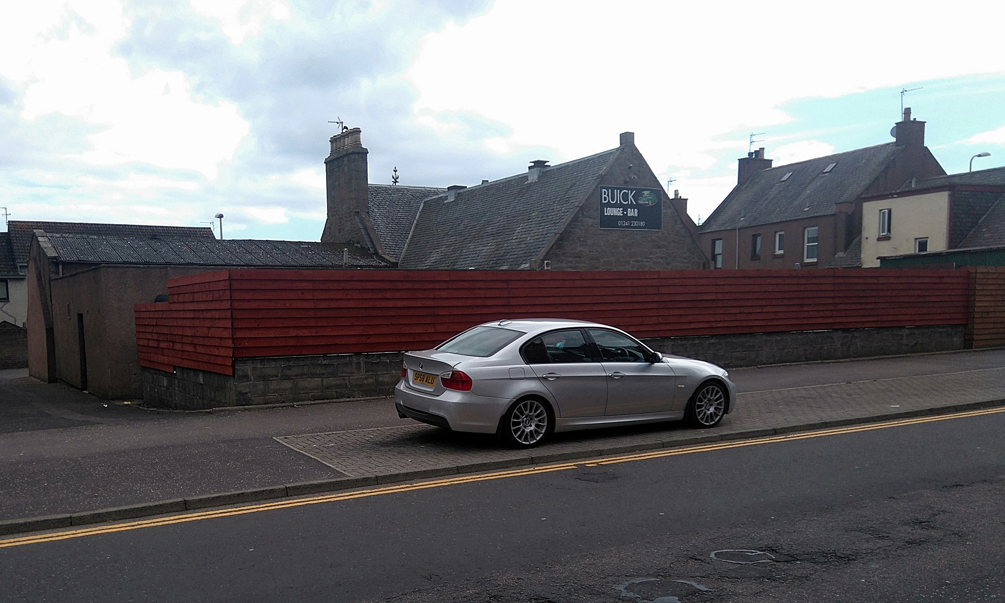 The newly-fenced area to the pub's rear, which will contain the beer garden.