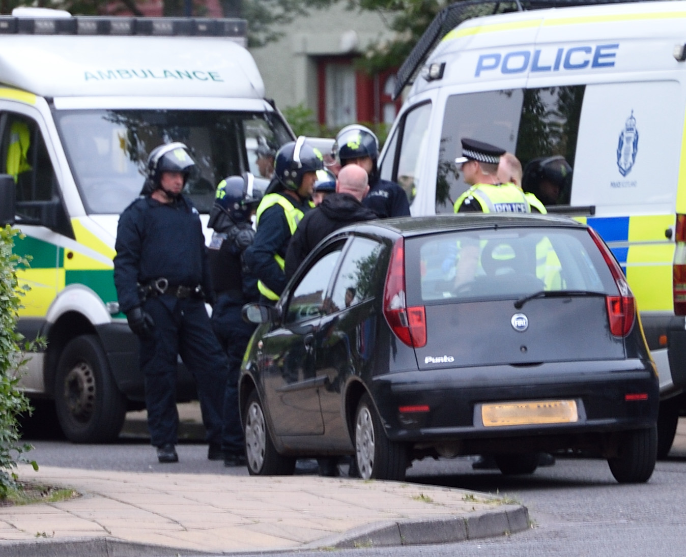 Police in Menzies Court, Perth.