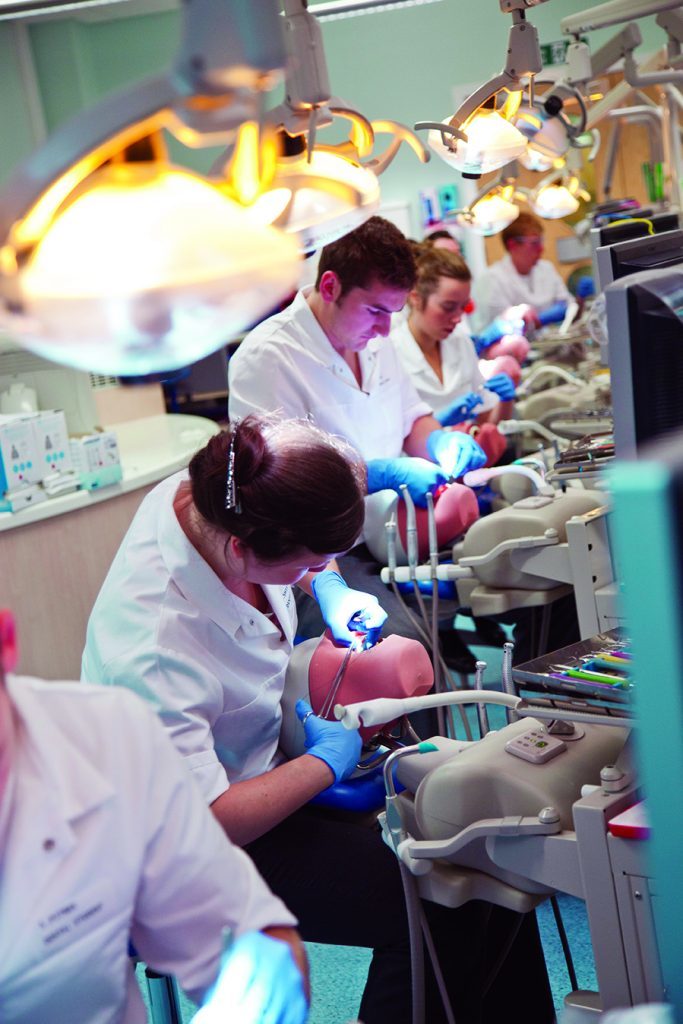 Students at work in Dundee Dental Hospital and School