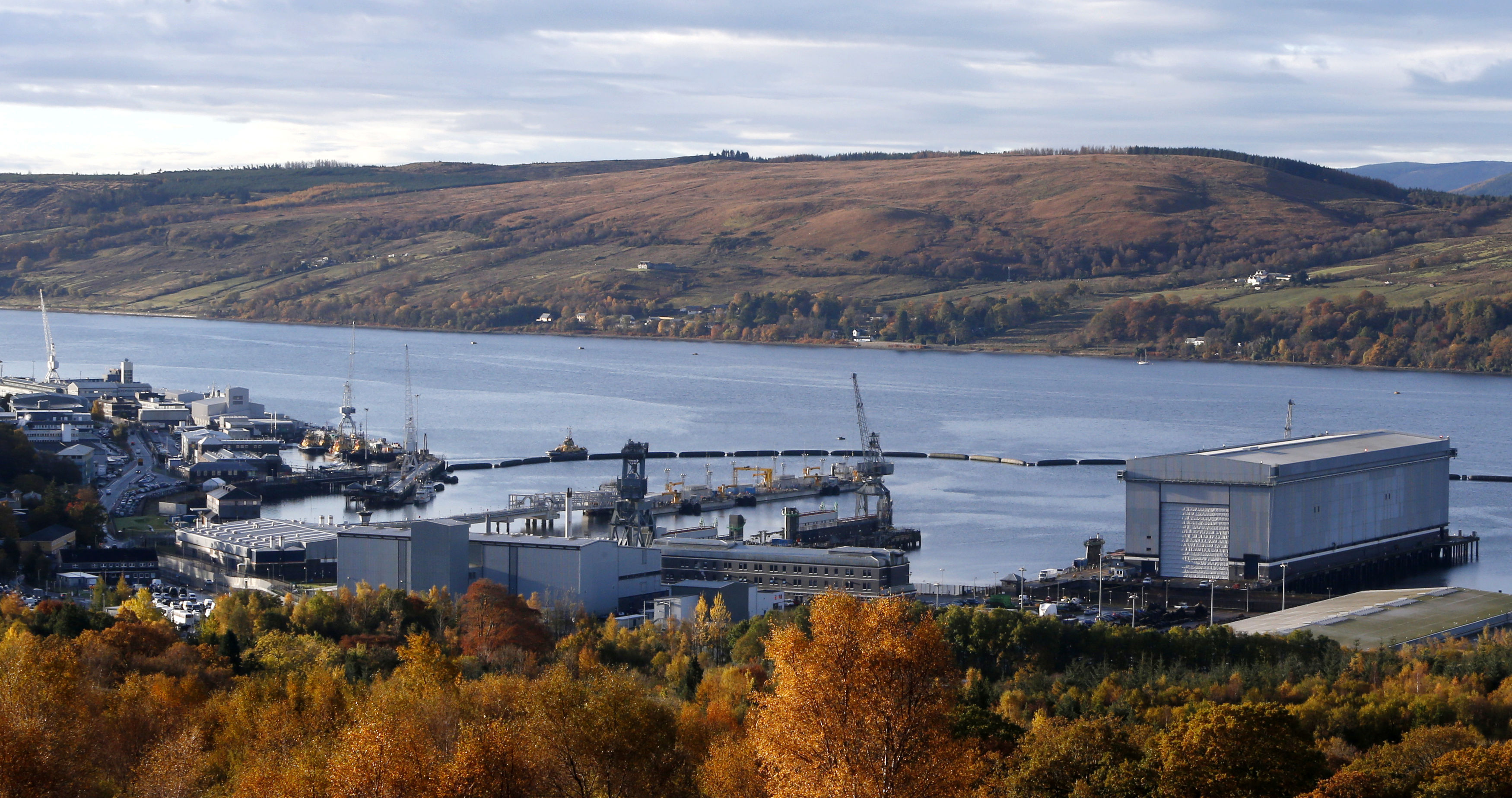 The Faslane naval base near Helensburgh.