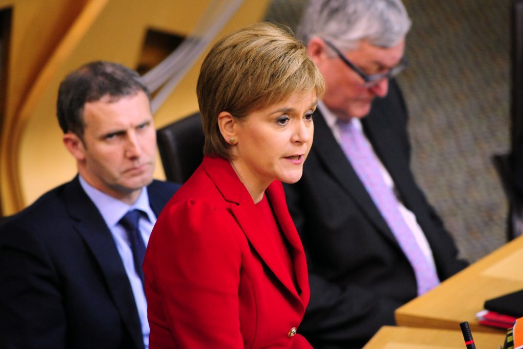 Nicola Sturgeon speaking at First Minister's Questions