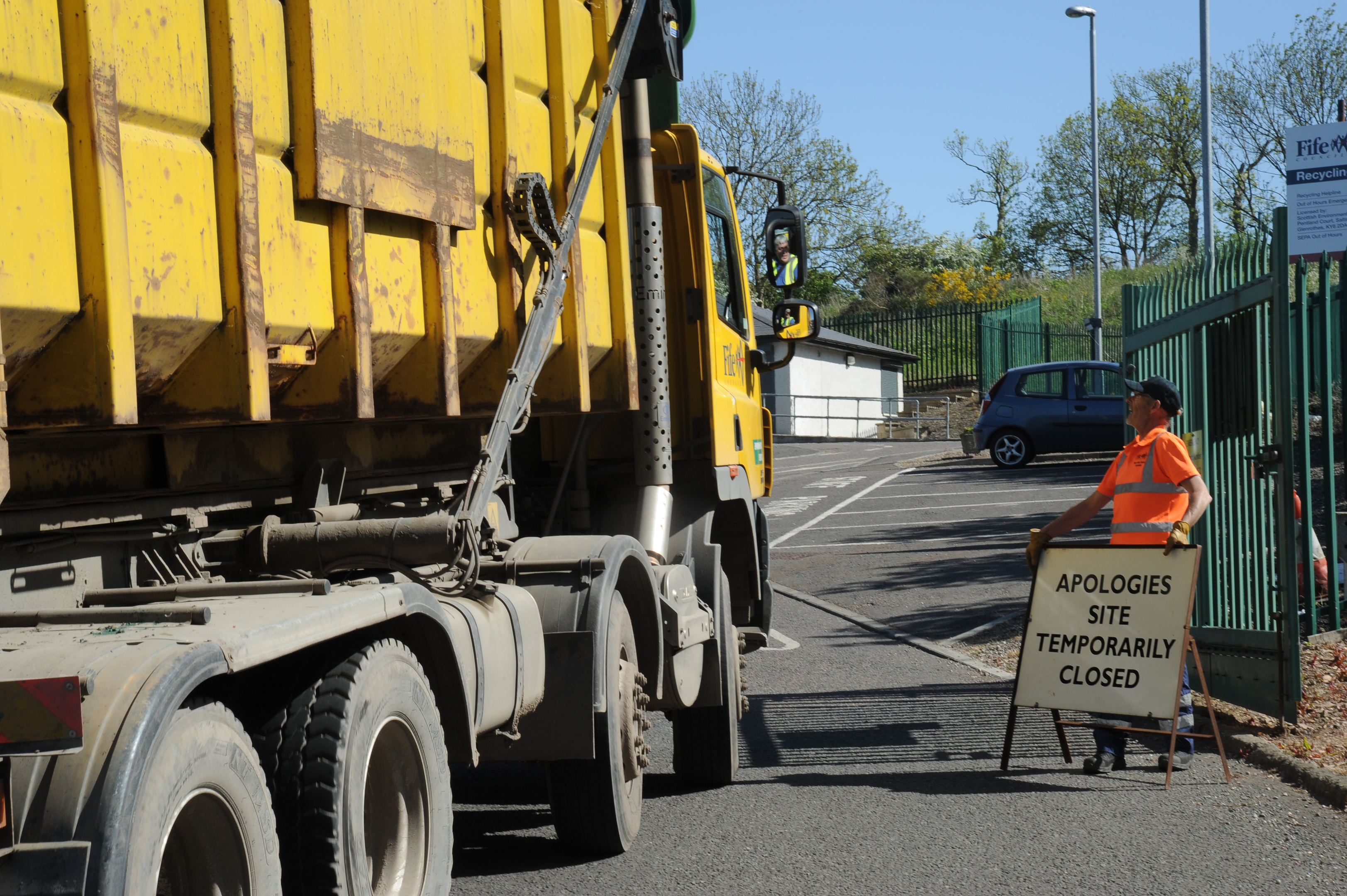 The recycling centre in St Andrews was closed on Wednesday afternoon.