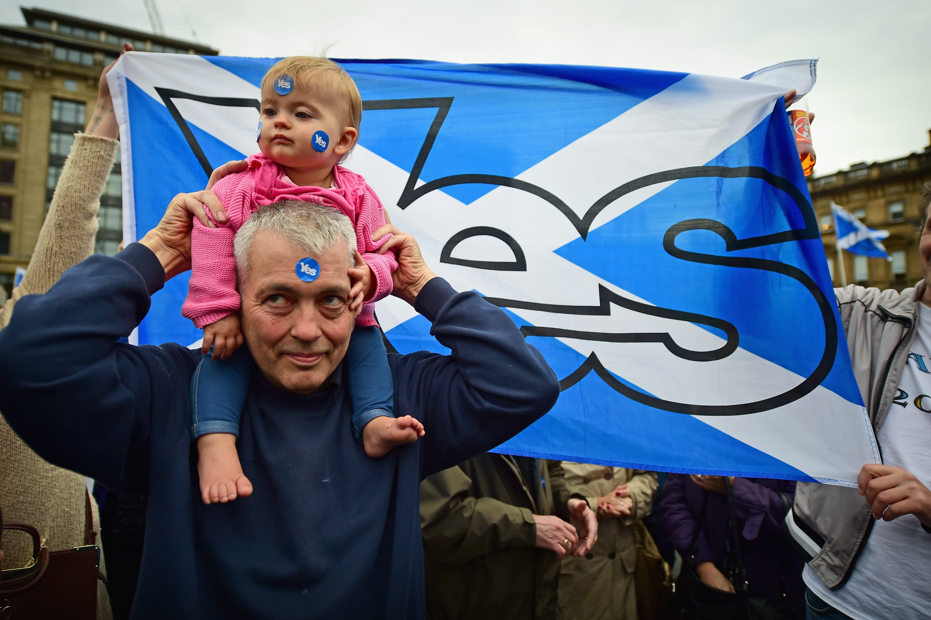 Yes supporters in George Square.