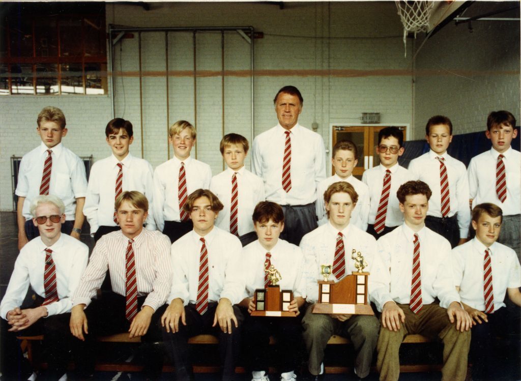 Menzieshill High School's water polo champions in 1990.