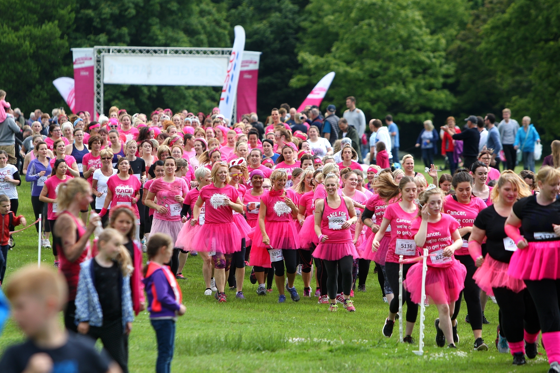 Camperdown Park is turned into a sea of pink during the annual Race for Life Dundee and Pretty Mudder events.