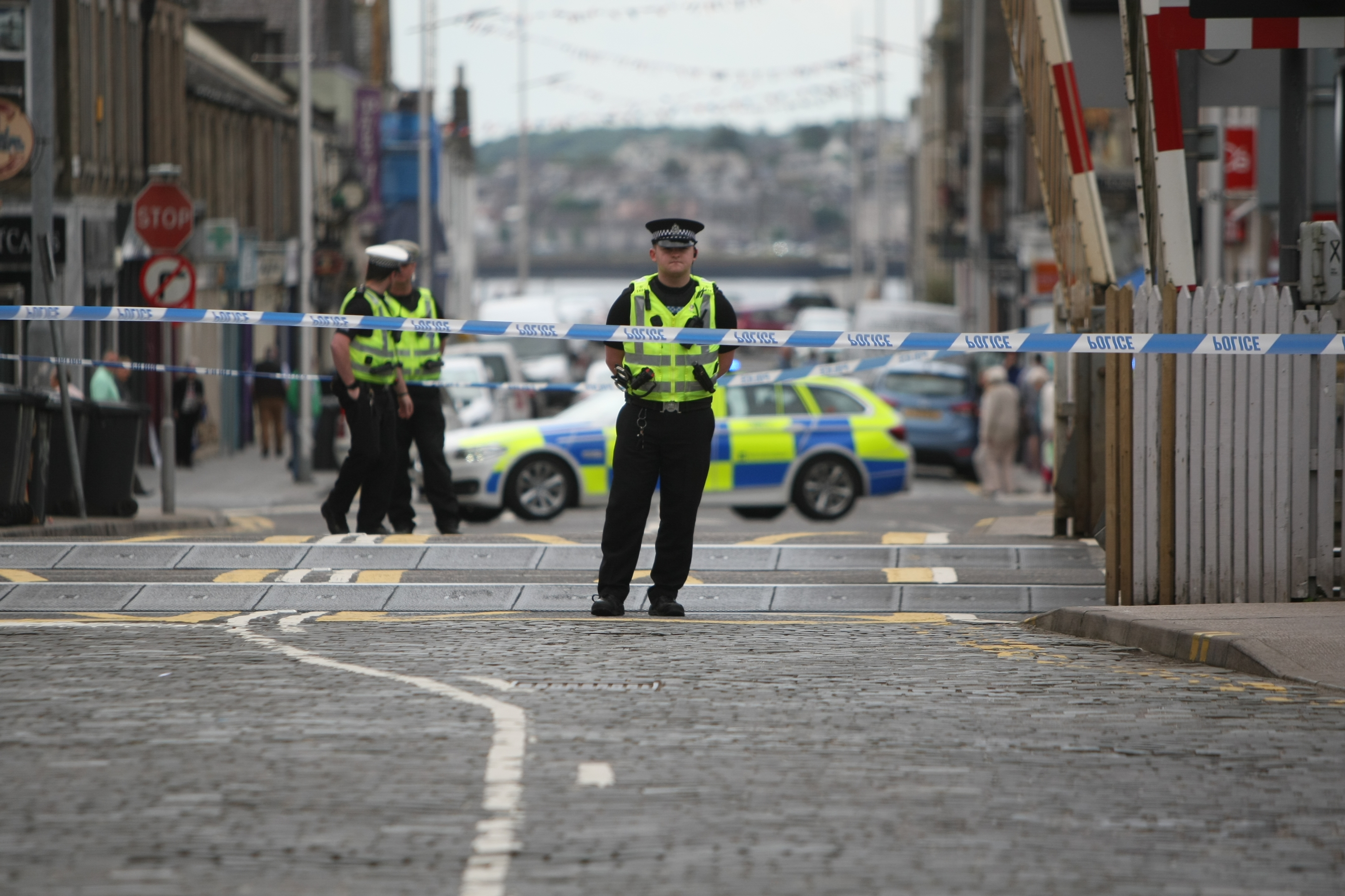 Police at the rail station at Broughty Ferry after a person was killed by a train.