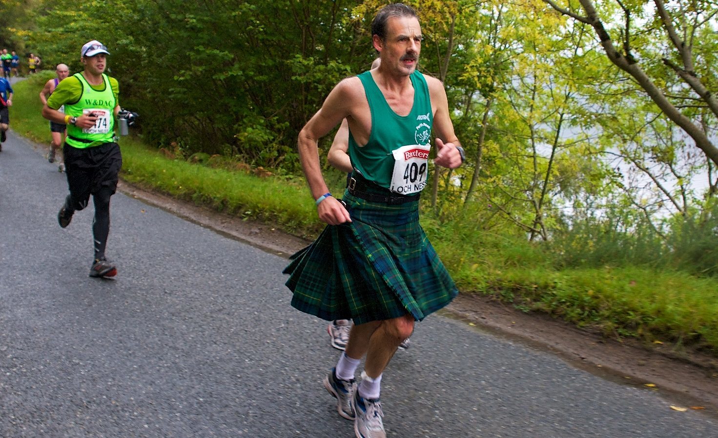 Kenneth Stewart dons a kilt for every marathon.