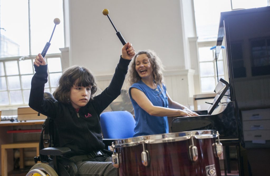 Nordoff Robbins music therapists give children with autism the chance to express themselves