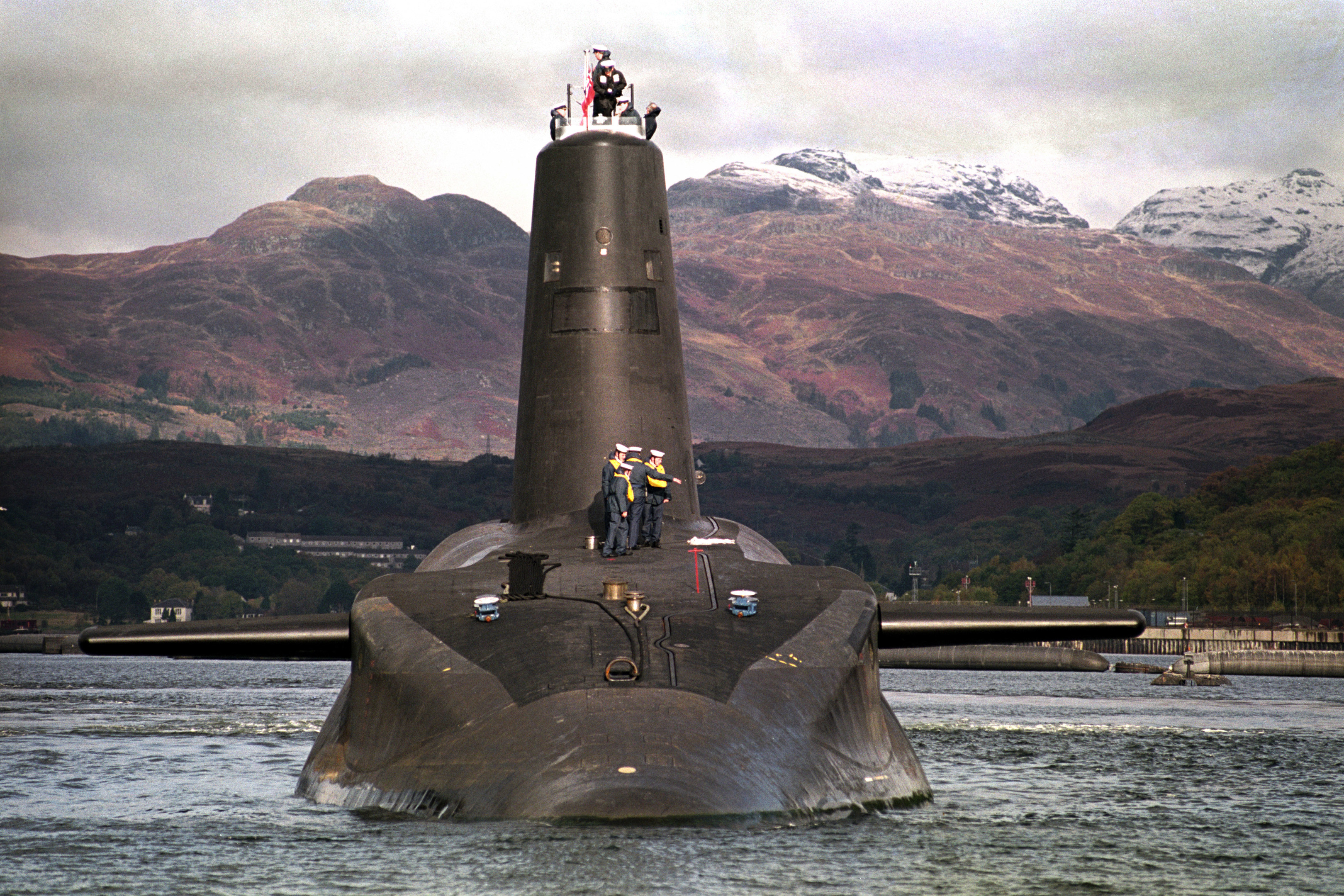 Four Trident-carrying Vanguard submarines are based at Faslane on the Clyde.