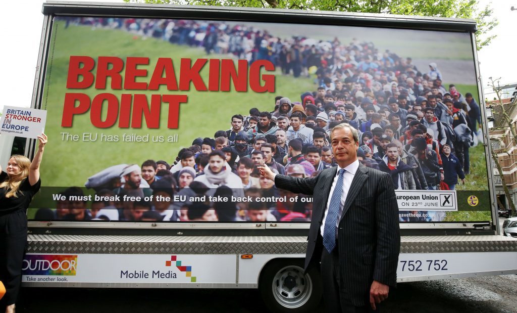 Ukip leader Nigel Farage and his 'breaking point' poster