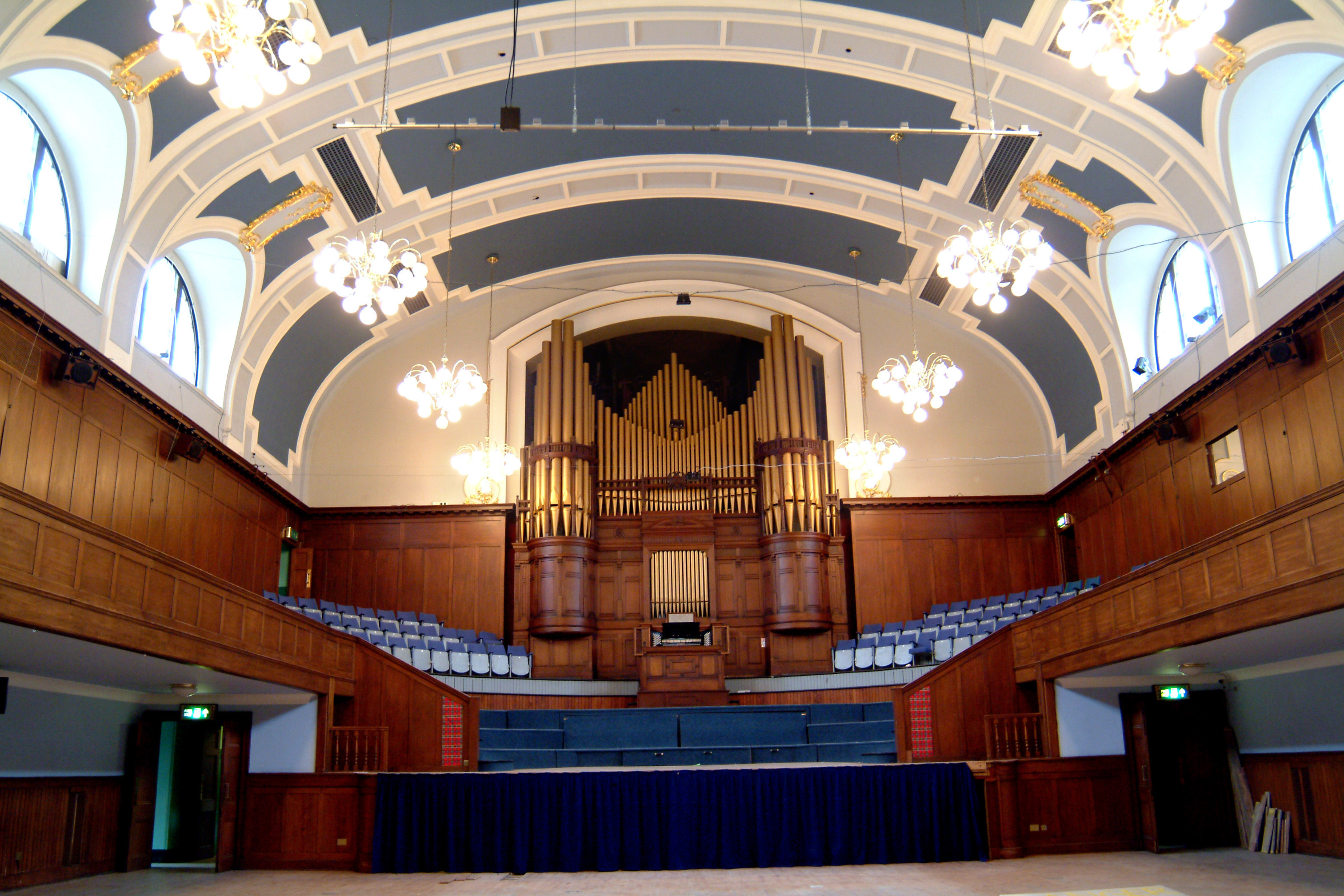 The inside of Perth City Hall, as it looked in 2011 before the organ was removed.