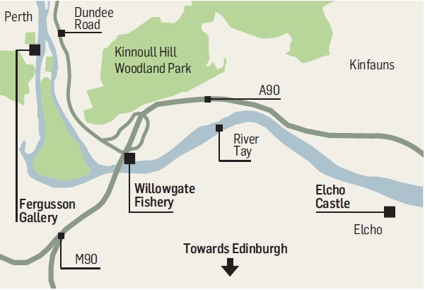 Map showing locations of River Tay pontoons.