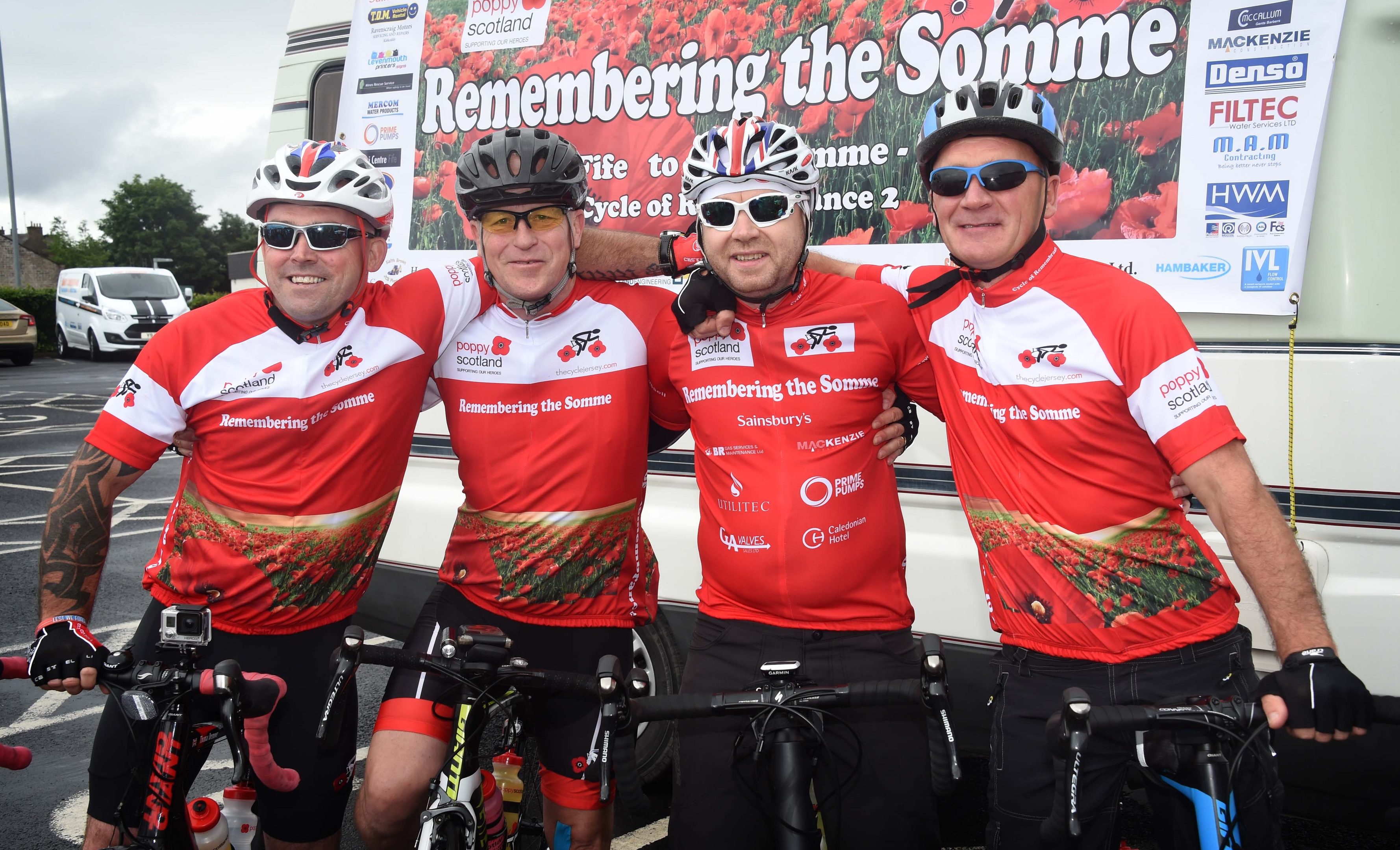 Thomas Bremner, Mark Young, John Duffin and Sandy Cunningham are on the Cycle of Remembrance