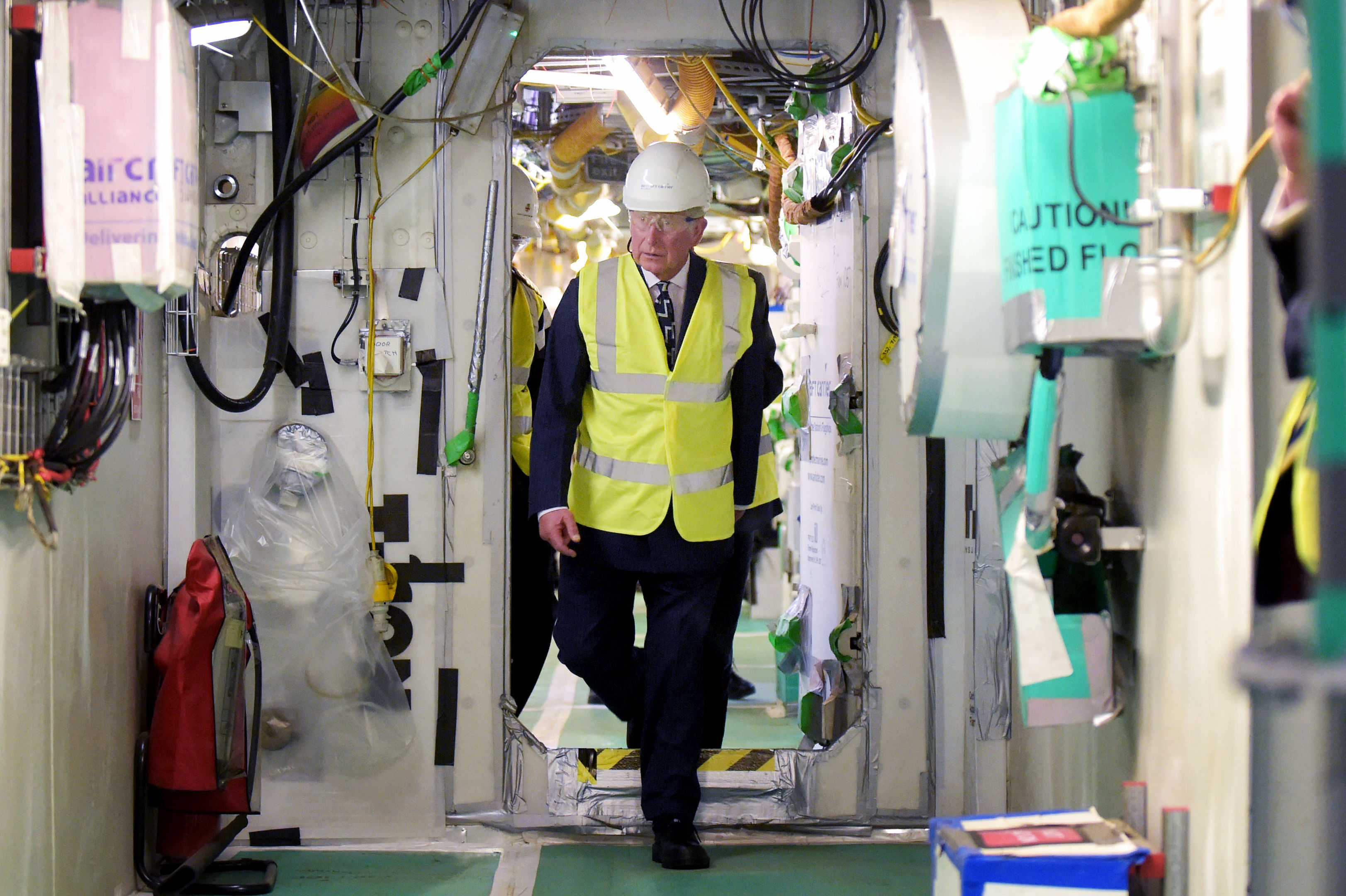 The Prince toured the aircraft carriers in Rosyth.