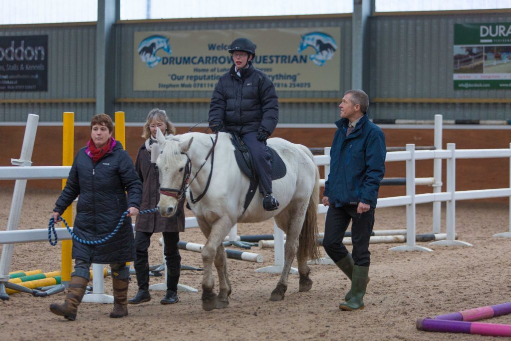 MSP Willie Rennie met and participated in lessons at Scooniehill Riding for the Disabled Group at Drumcarrow Equestrian Centre last year. 