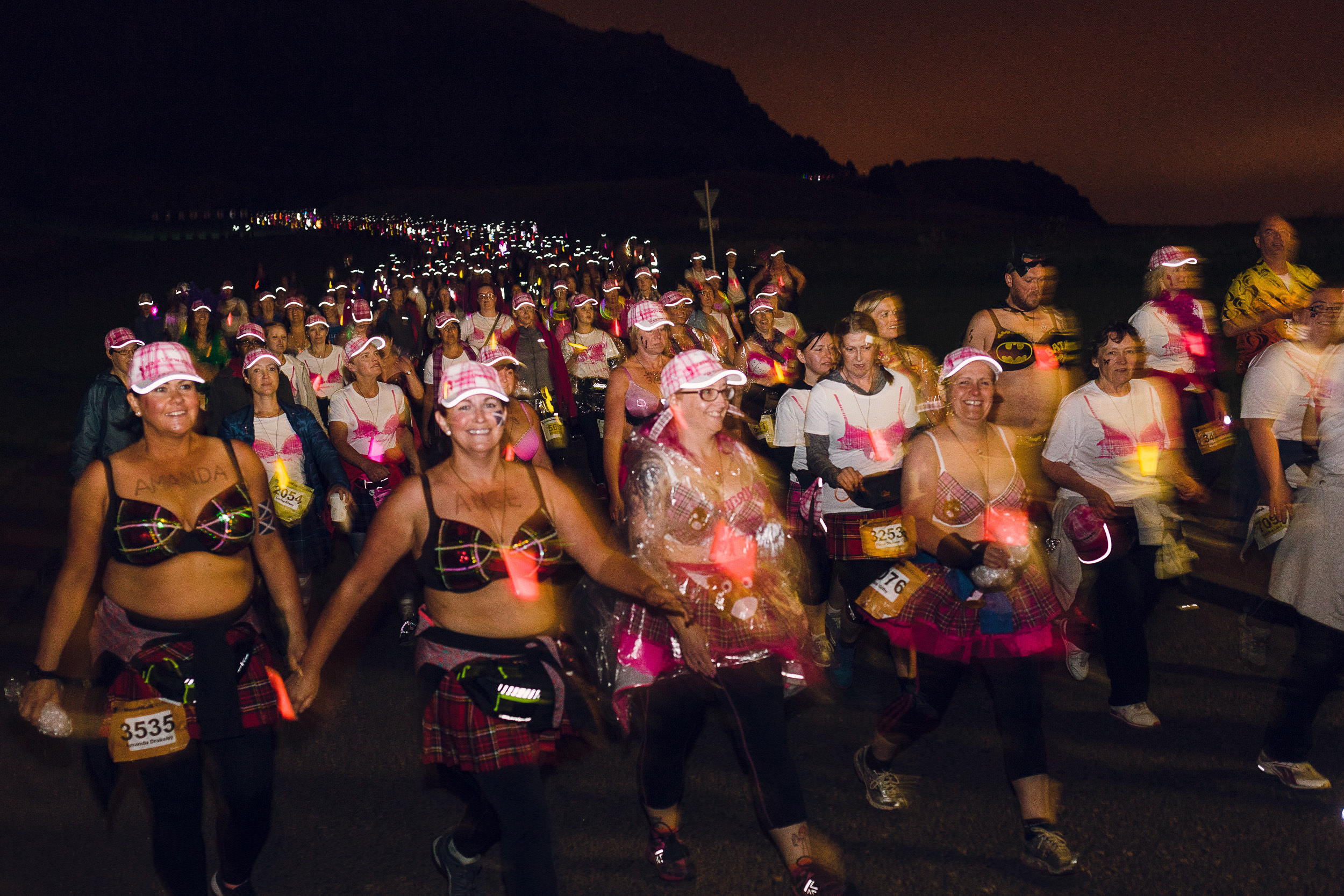 Participants taking part in the MoonWalk Scotland 2016 to raise money and awareness for breast cancer charity Walk the Walk.