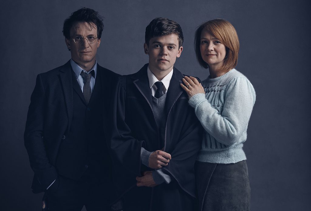 From left: Jamie Parker, Sam Clemmett and Poppy Miller who will play Harry Potter, Albus Potter and Ginny Potter respectively in the Harry Potter And The Cursed Child stage play.