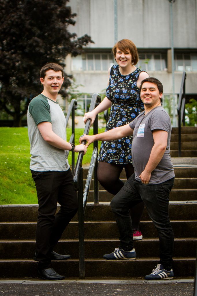 Picture shows (left to right) Charlie Kleboe-Rogers, Gemma McIntosh and James McDonagh. University of Dundee.