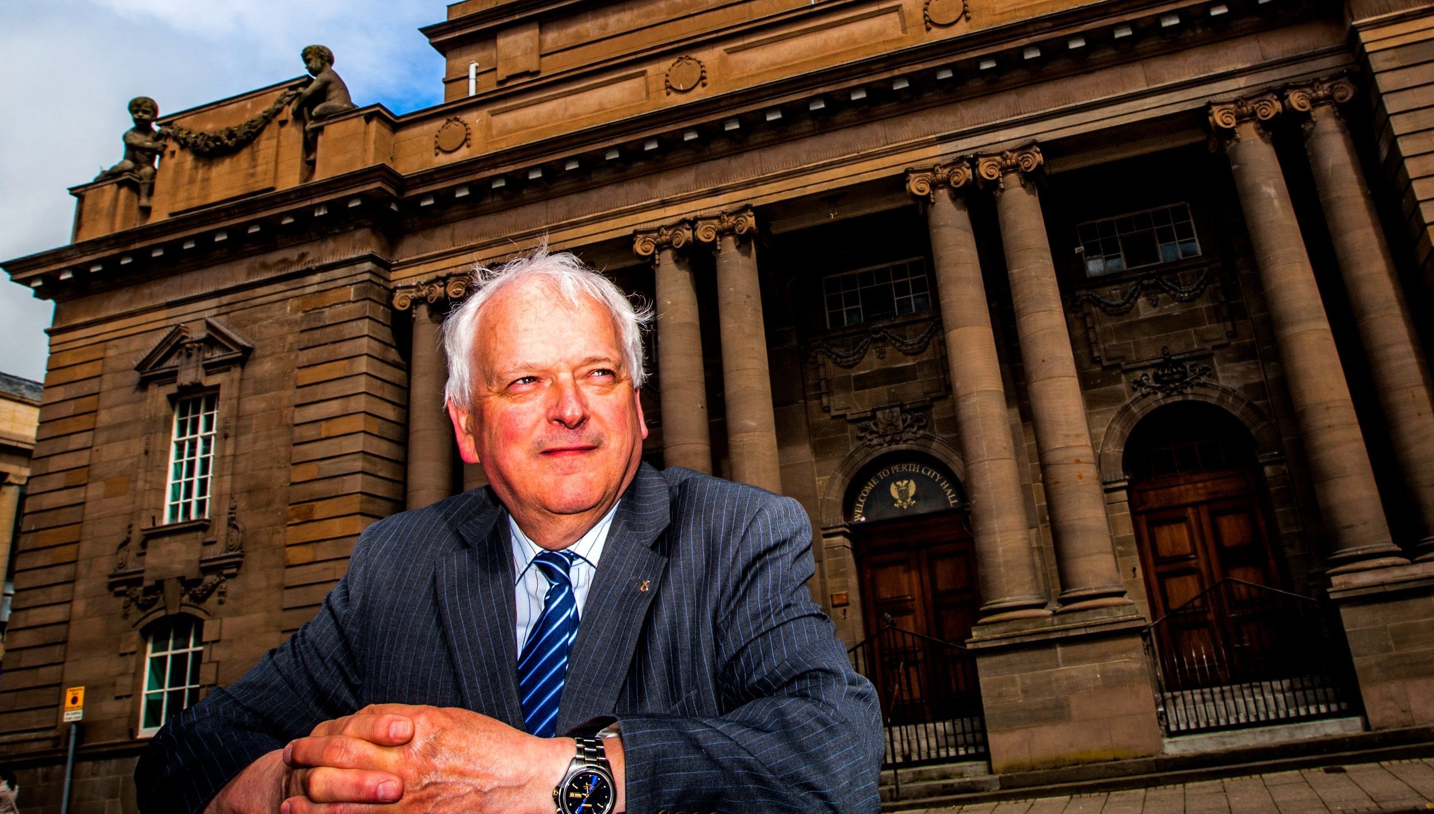 Council leader Ian Miller outside Perth City Hall.