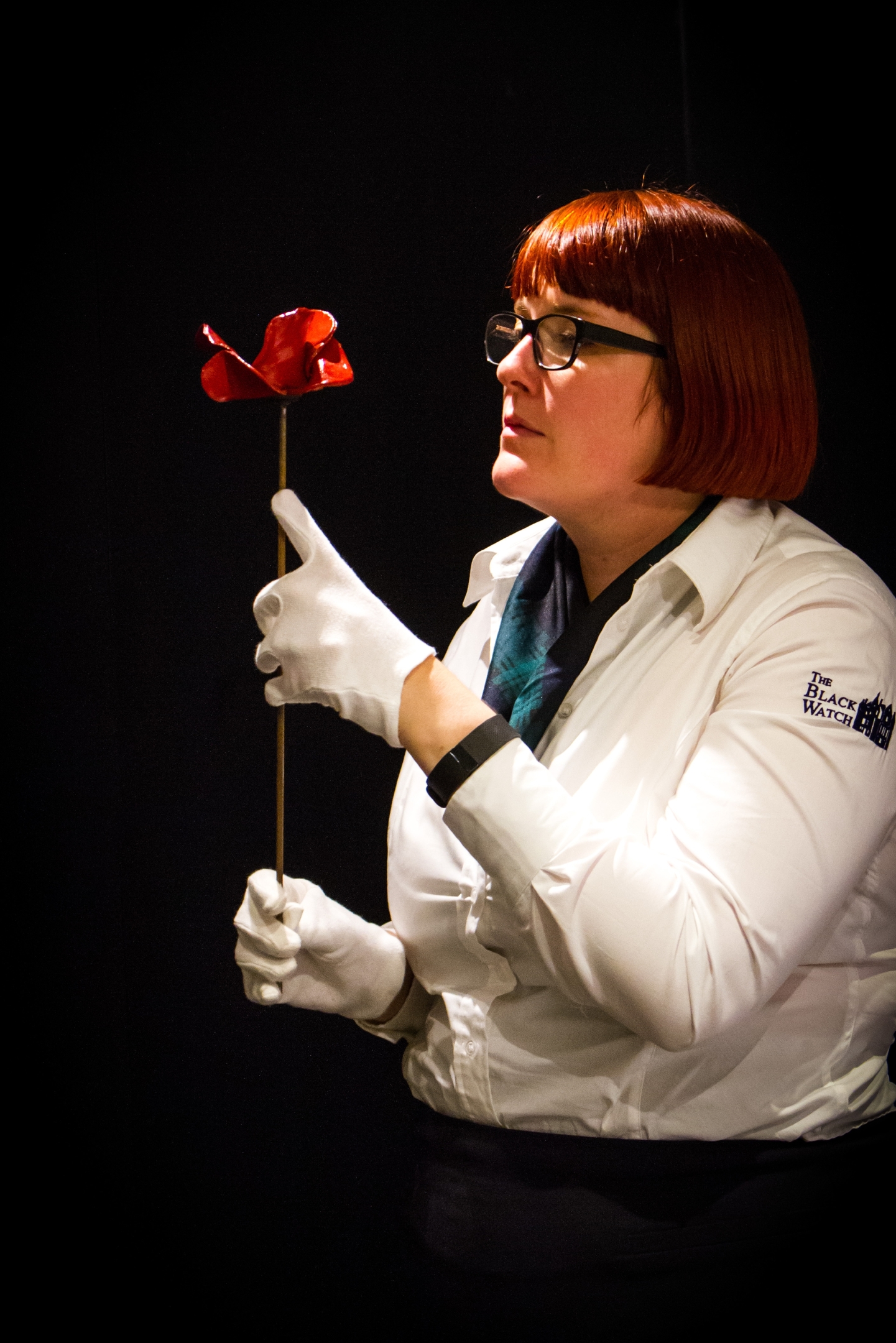 Balhousie Castle Museum Manager Emma Halford-Forbes, with one of the ceramic poppies; this particular poppy has been gifted to the museum and will remain on display at Balhousie Castle.