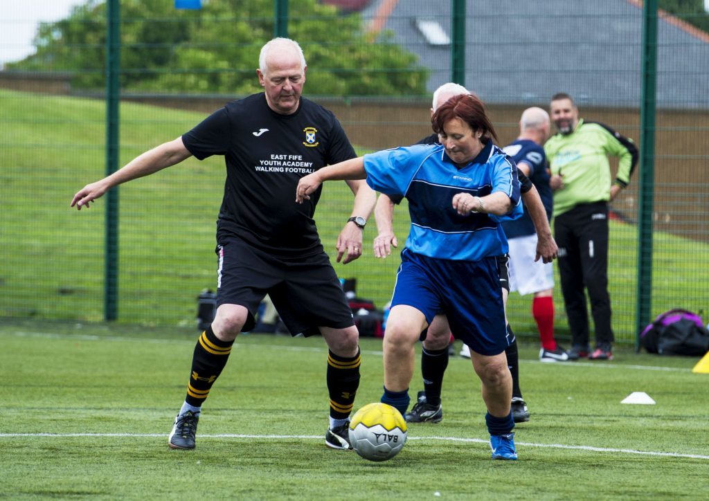 19/06/16 - 16061903 - PATHS FOR ALL AINSLIE PARK STADIUM - EDINBURGH The National Walking Football Network festival takes place in the Spartan's Football Club stadium and features over 300 walking football players from around Scotland