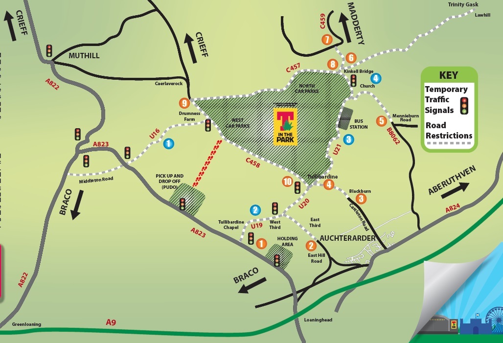 The revised T in the Park traffic plan for 2016.