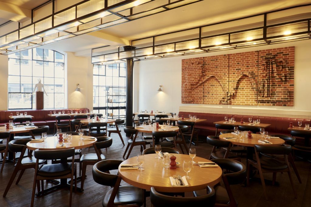 Interior of the Hixter Bankside restaurant, in London. 