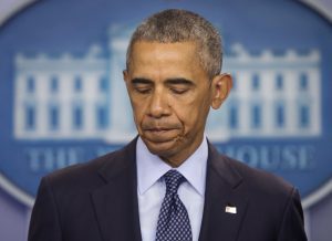 President Barack Obama pauses as he speaks about the massacre at a Orlando nightclub during a news conference at the White House in Washington on Sunday. 