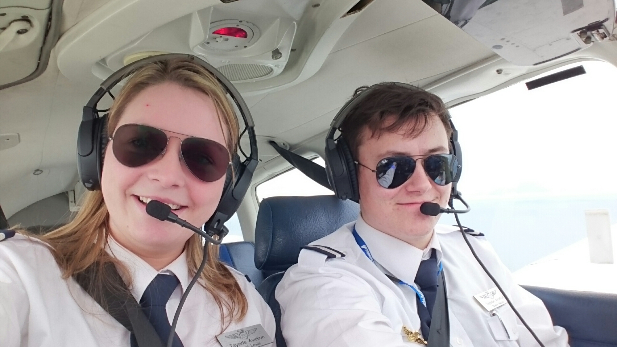 Mairi Lewis, with co-pilot Blake Neil.