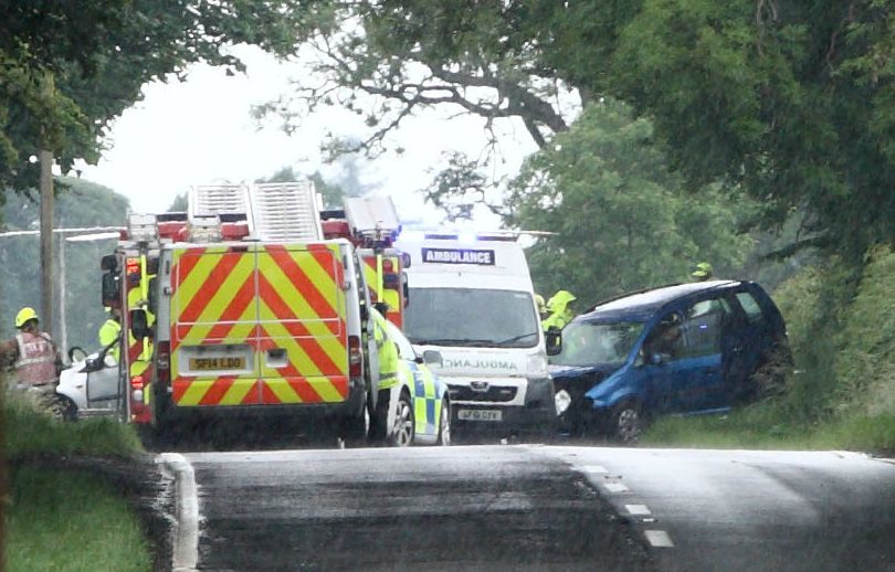 The crash closed the A85 near Methven.