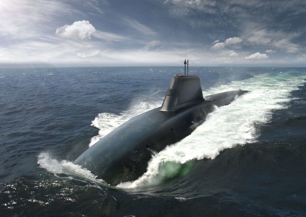 An artists impression of the submarines due to replace the Vangard-class boats which carry Trident missiles. 