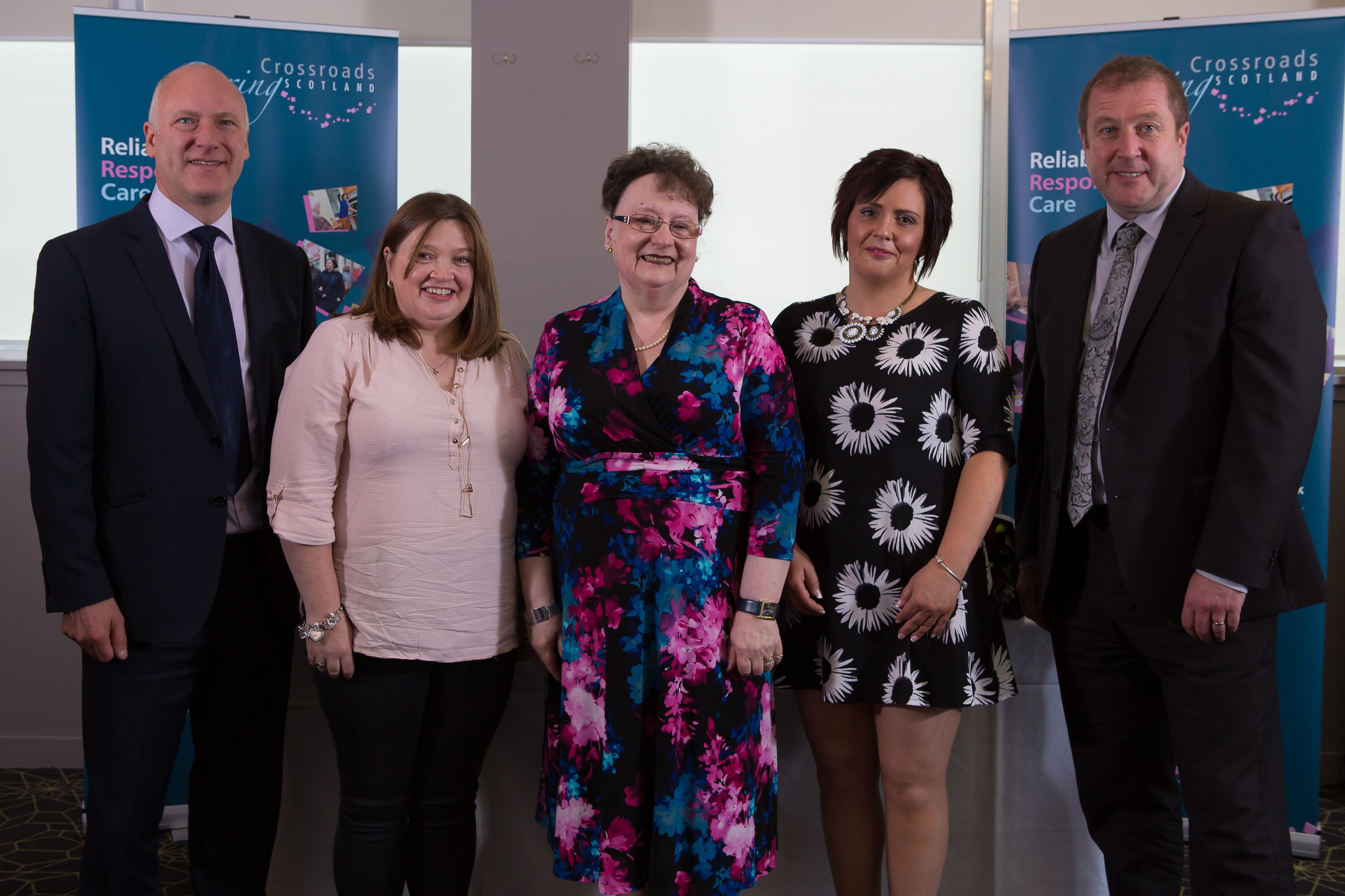 From left: Joe FitzPatrick MSP, Caroline Mitchell, Heather Thomson, Diane Smith and Graeme Dey MSP.