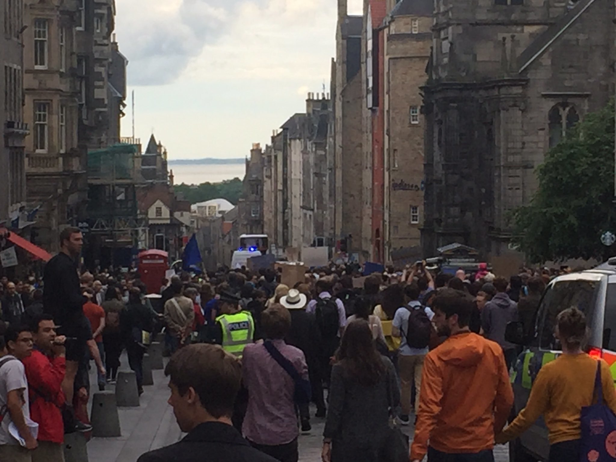 Protesters took to the streets in Edinburgh.