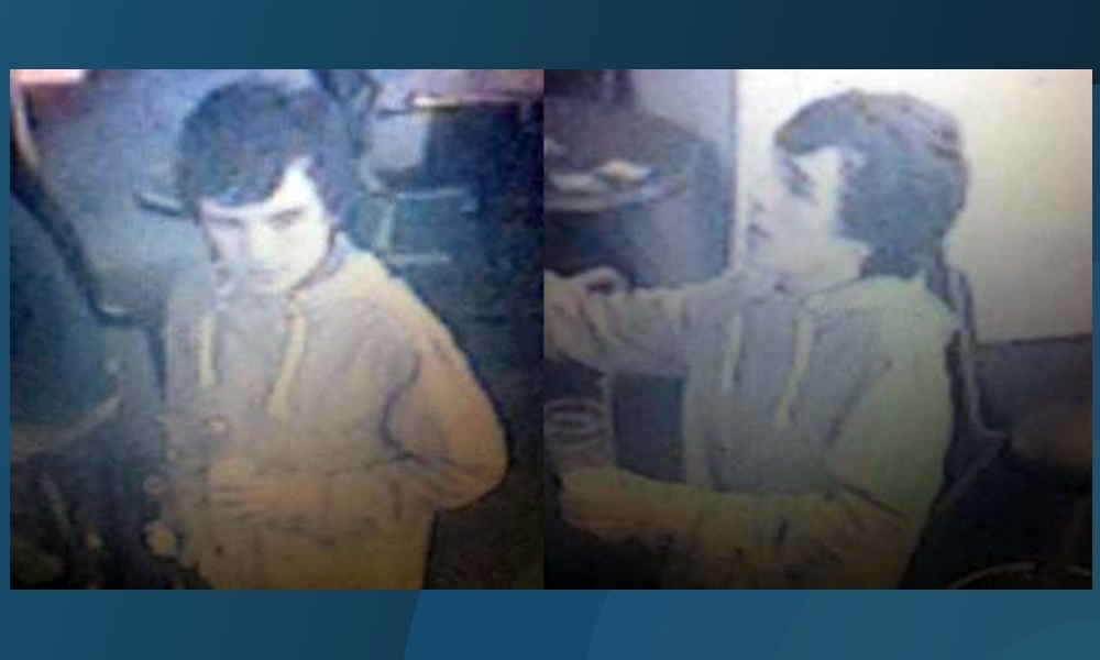 CCTV images of a man police wish to trace in connection with the incident.