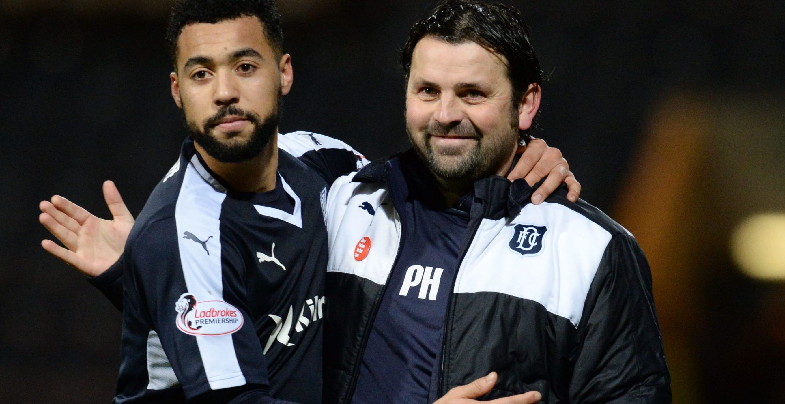 Paul Hartley with the star striker he has lost.